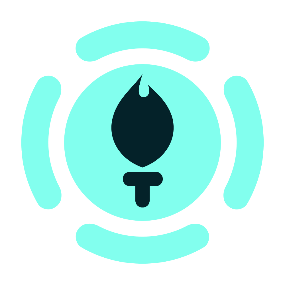 CV-Record logo: a circular record button with a flame inside